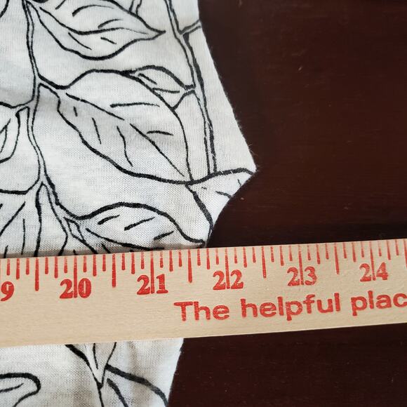 Orvis Womens Leaf Botanical Print Linen Scoop Neck Cap Sleeve Top Size M White - Picture 10 of 11